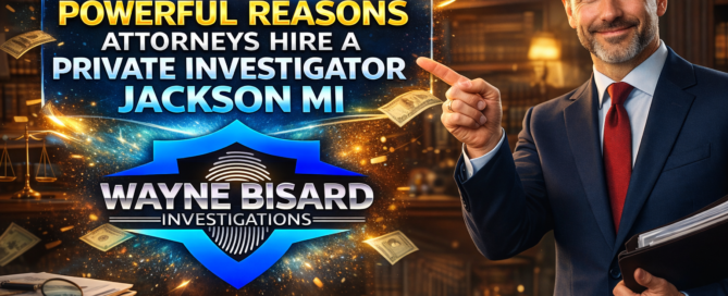 Private Investigator Jackson MI conducting asset searches and equity analysis for attorneys.